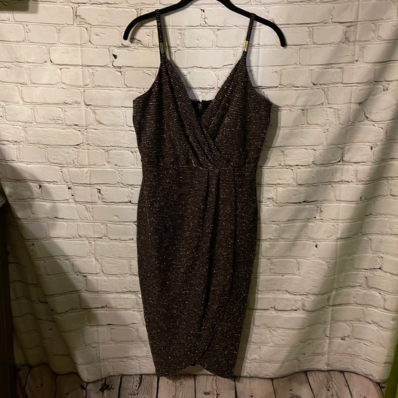 Guess Dresses & Skirts - Guess Black With Gold & Silver Metallic Threads Cocktail Dress Size 12